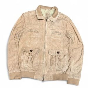 Vintage MNG by Mango Goat Leather Suede Bomber Jacket
